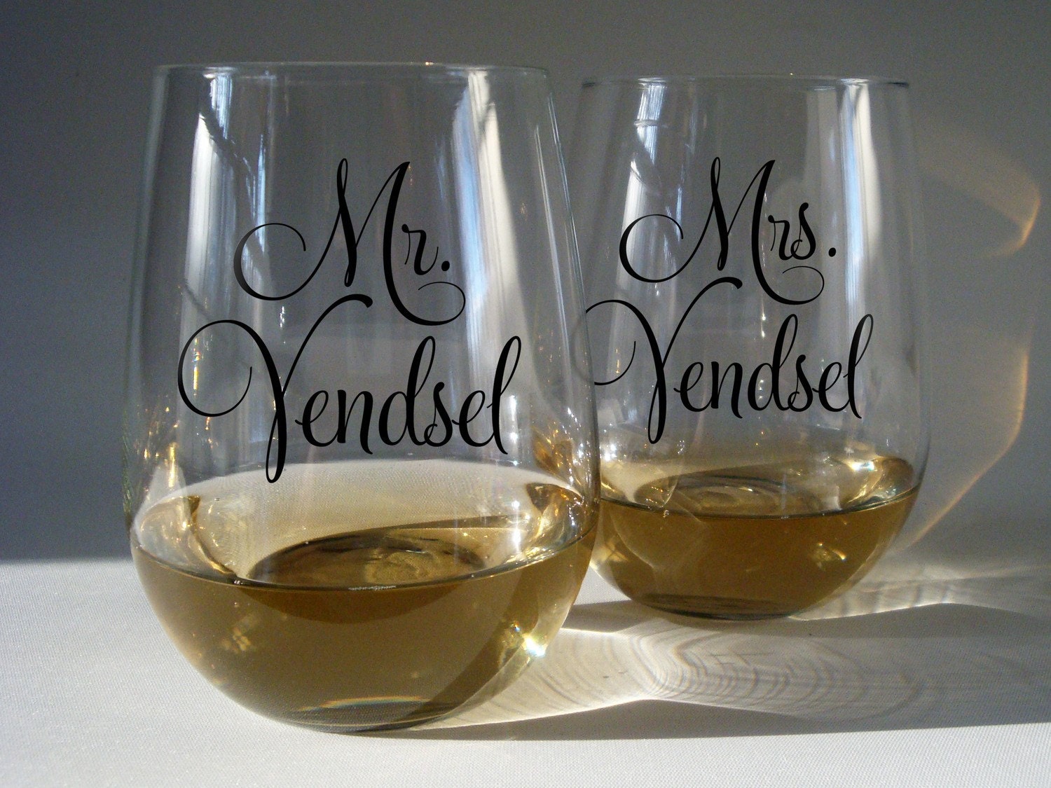 Stemless Wine Glasses - Personalized - set of 2