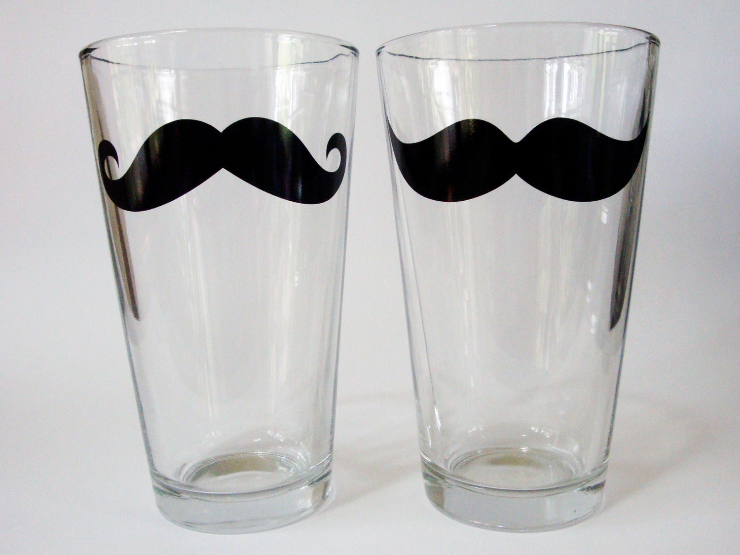 Oversized Mustache Pint Glasses - set of 2