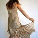 Designer Champagne LACE Satin Dreamy Fairieality Dress Made in Italy