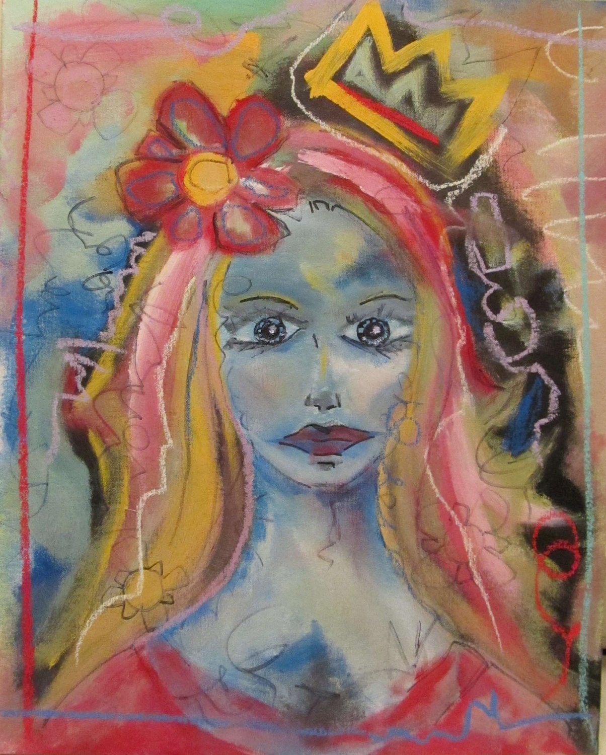Being Blue isn't Easy- Original Canvas Board Painting - Ryan Neal
