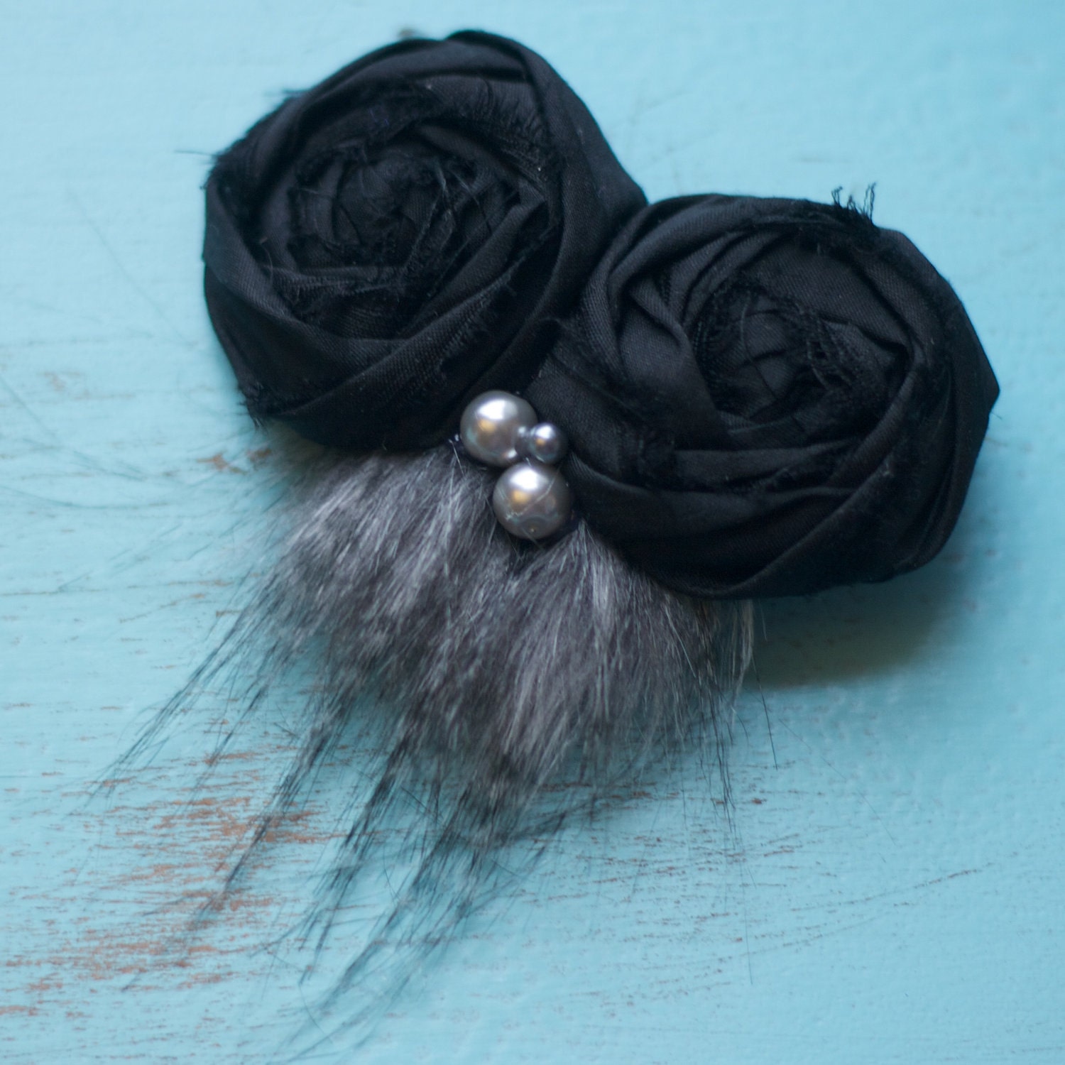 NATALIE: Bridesmaid Rolled Rosette Hair Clip