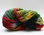 Thick and Thin Yarn Slub TTS Handdyed  Fine Merino 6644 Xmas 5