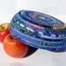 Medium Round Coiled Basket Bowl - Deep Ocean Reef