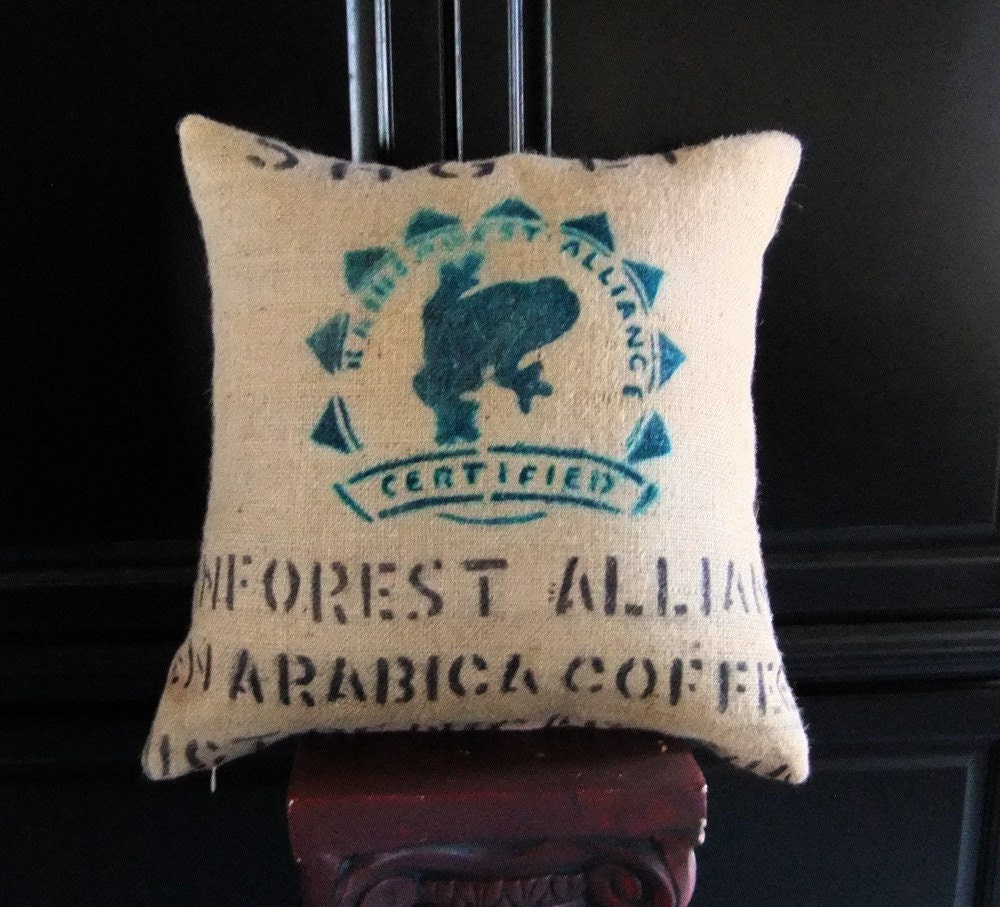 18inch Designer Upcycled Burlap PillowFrom CasaBeanDesign