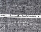 Half Yard Heath in Black, In the Kitchen, by Alexander Henry, 100% Cotton Fabric