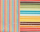 Fat Quarter Bundle Remix Dot Stripe and Stripe in Bermuda, by Ann Kelle for Robert Kaufman Fabrics, 100% Cotton Fabric