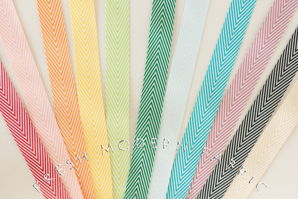 Chevron Twill Tape Bundle, 11 Yards Total, 3/4 Inch Width