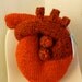 Hand knit "I give you my heart" Pillow - Anatomical Heart - Nerd Gift