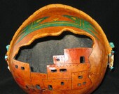Ghost Village Native American Inspired Gourd