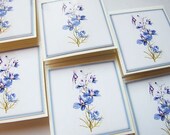 mini note cards with a  vintage blue flower graphic - perfect for every occasion - set of 6 - Spring collection