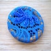 Imperial blue brooch with lace and beads