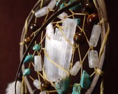 Dream Catcher- City of Crystal- Devils Claw Dream Catcher- Beautiful Feather Work-Made to Order