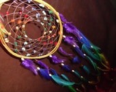 Custom Dream Catcher- Chakra Love- White Willow Dream Catcher with a Whole Rainbow of Feathers