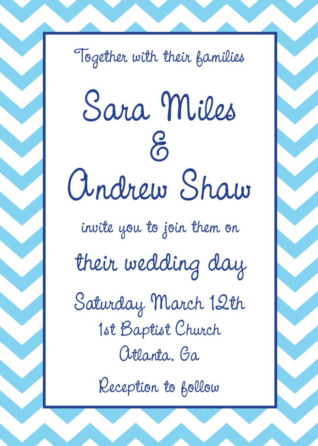 Chevron Wedding Package- includes Save the Dates, Invitations and RSVP cards