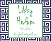 Greek Key Custom Calling Cards