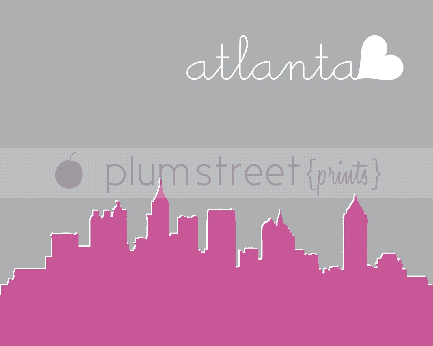 Modern Atlanta Skyline Print - Printable 8x10