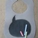 Quotable Baby Bib in GRAY-- vinyl bib with chalk cloth and velcro closure -- HALF OFF