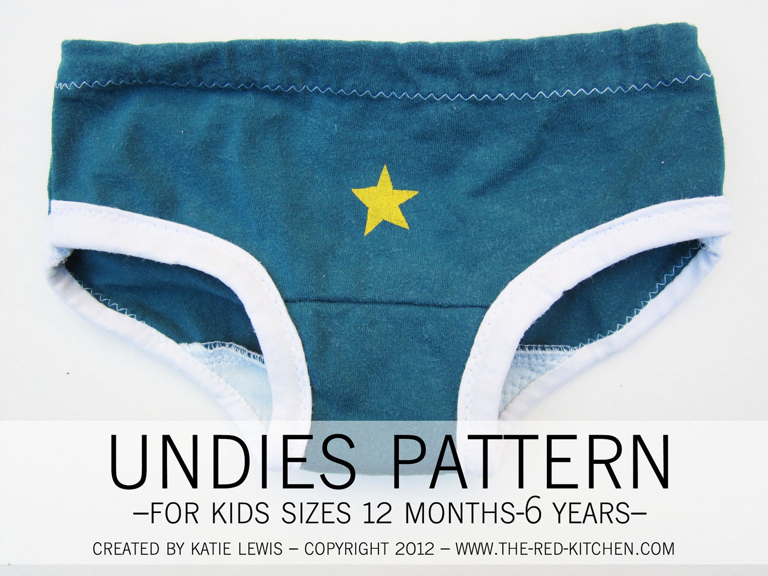 Undies Pattern -- Sewing Pattern for Underwear/Panties -- sizes 12 months-age 6 (For Boys & Girls) -- PDF Pattern and  Instructions