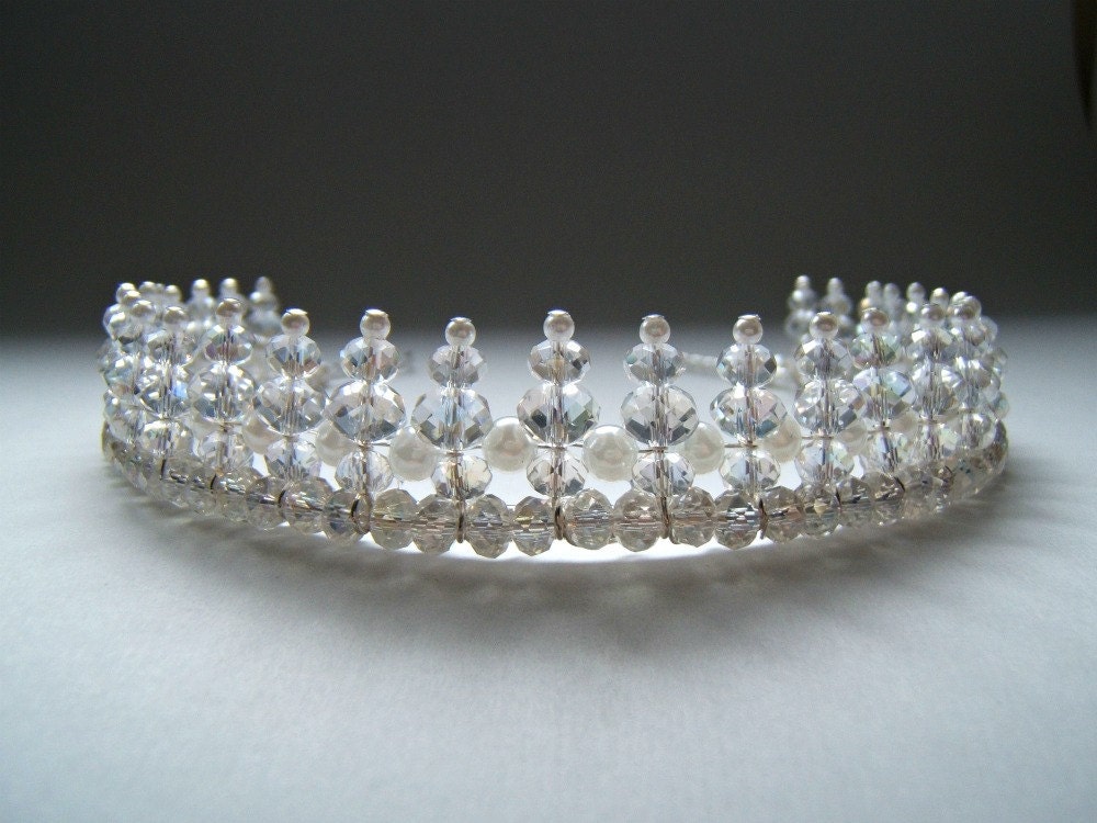 Beautiful Crystal and Pearl Bridal Tiara