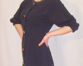 Vintage Wool Gaberdine Day Dress Drop Waist circa 1970's Cracchiolo Designs