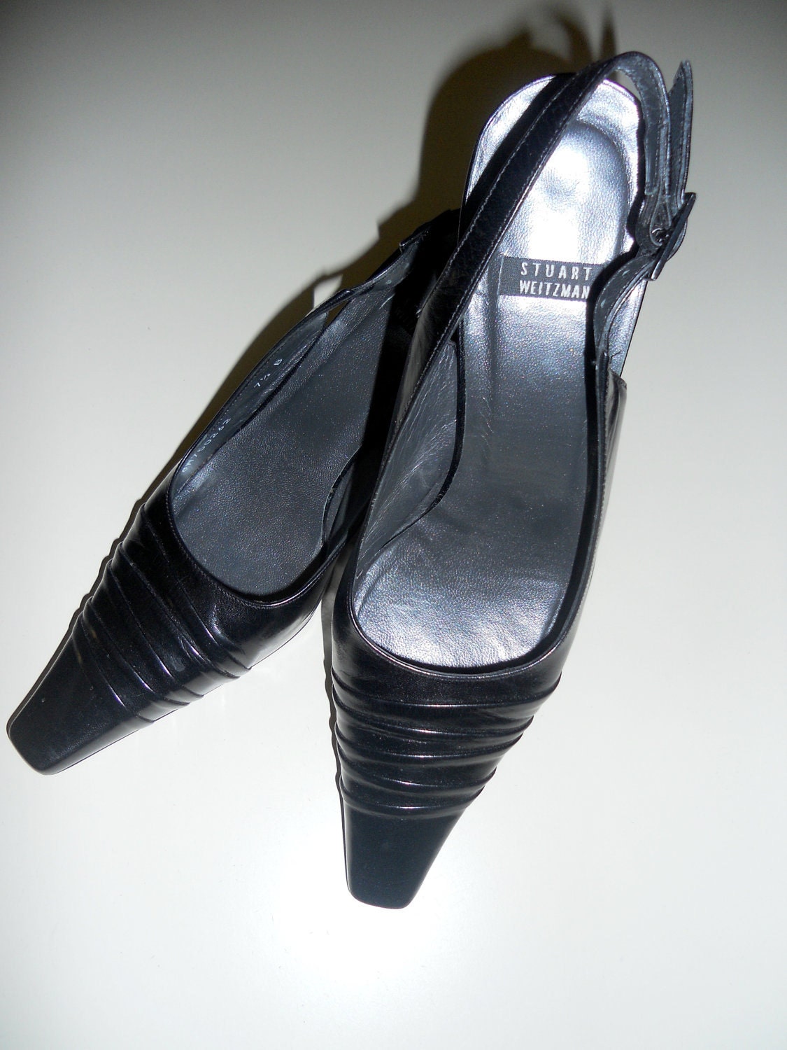 Vintage Stuart Weitzman Shoes 7 1/2 B Black Leather