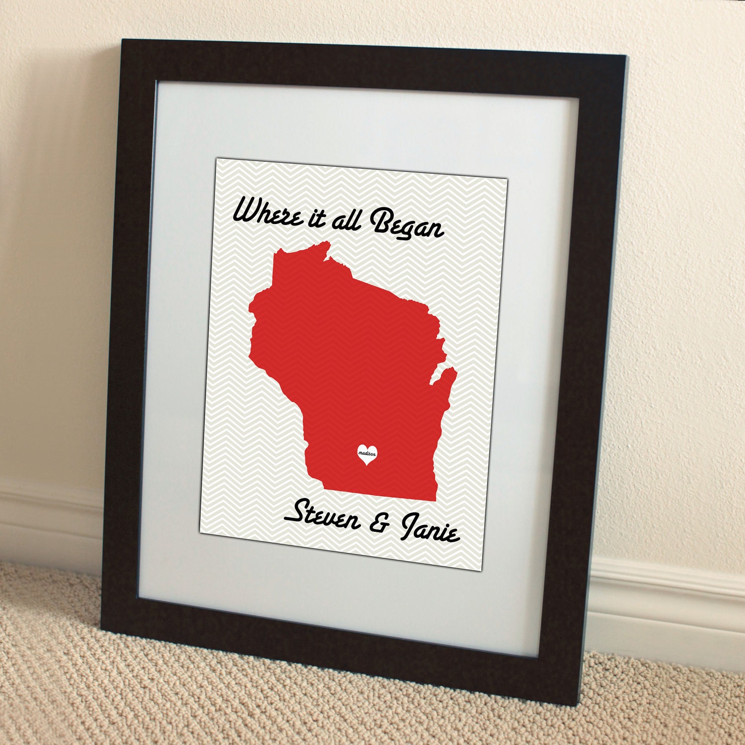 wisconsin wedding couple personalized 8x10 custom photo gift by Amber Sue Photography green bay milwaukee madison