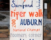 distressed handpainted sign..11X21 inch sign...."AUBURN TAILGATE"...great gift idea...home decor