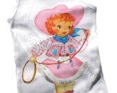 Vintage Childrens tshirt Pretty in Pink Cowgirl