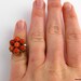 14k Yellow Gold Victorian Carved Coral Cocktail Ring c. 1800s