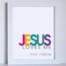 Jesus Loves Me, Christian Art Print, Pink, 8x10, Unframed