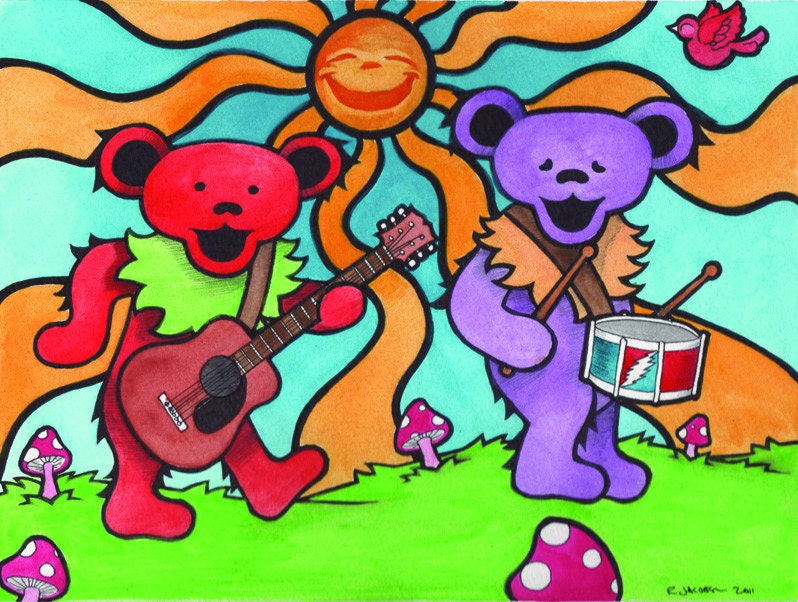 Grateful Dead Bears In the Sun - print of original painting