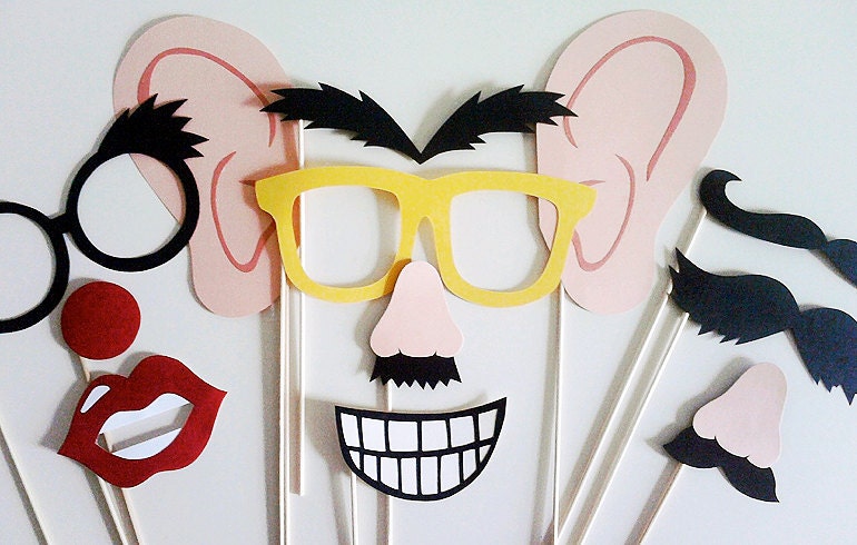 Photo Booth Props - 12 Piece Super Silly Kit
