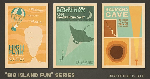 Big Island Fun - 12x18 Retro Hawaii Travel Print Series