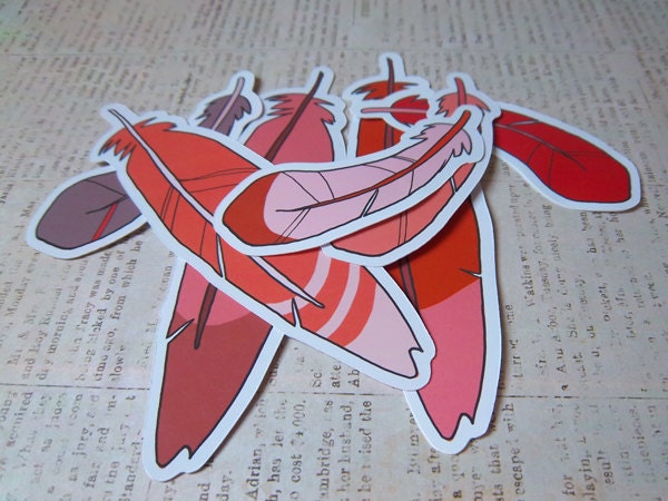 Feather Sticker Pack - Red