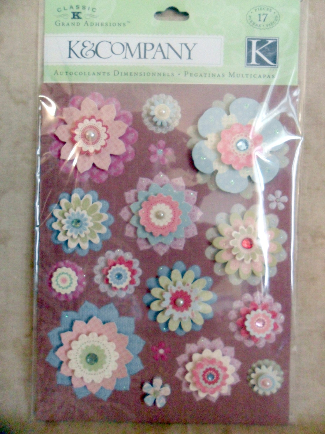 Classic K Bailey Flower Stickers by K and Company-SALE