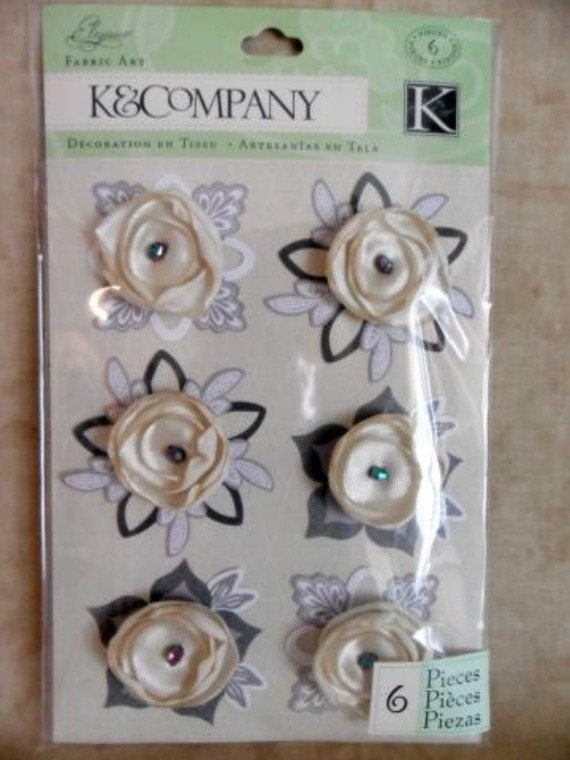 Elegance Satin Flower Fabric Art Stickers by K and Company-SALE
