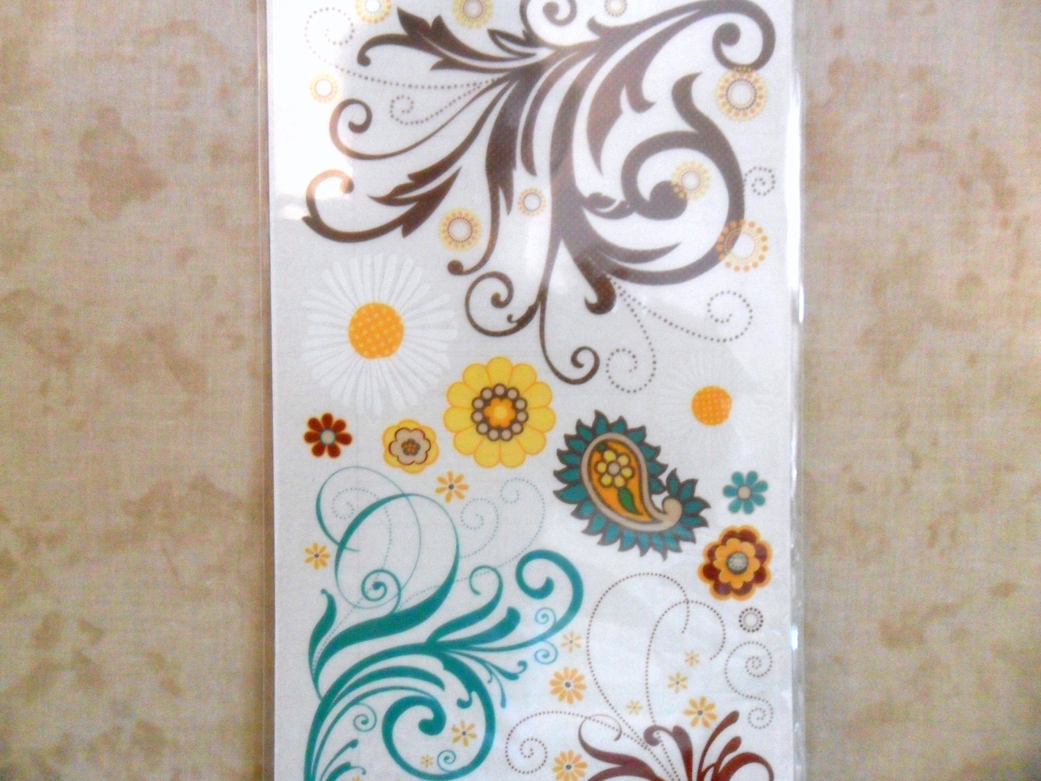 Wild Saffron Swirl Rub-on Transfers by K and Company-SALE