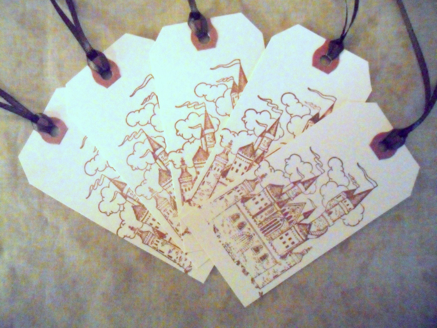 Gift Tags Favor Tags Fairy Tale Castle Wedding Engagement Girl's Birthday