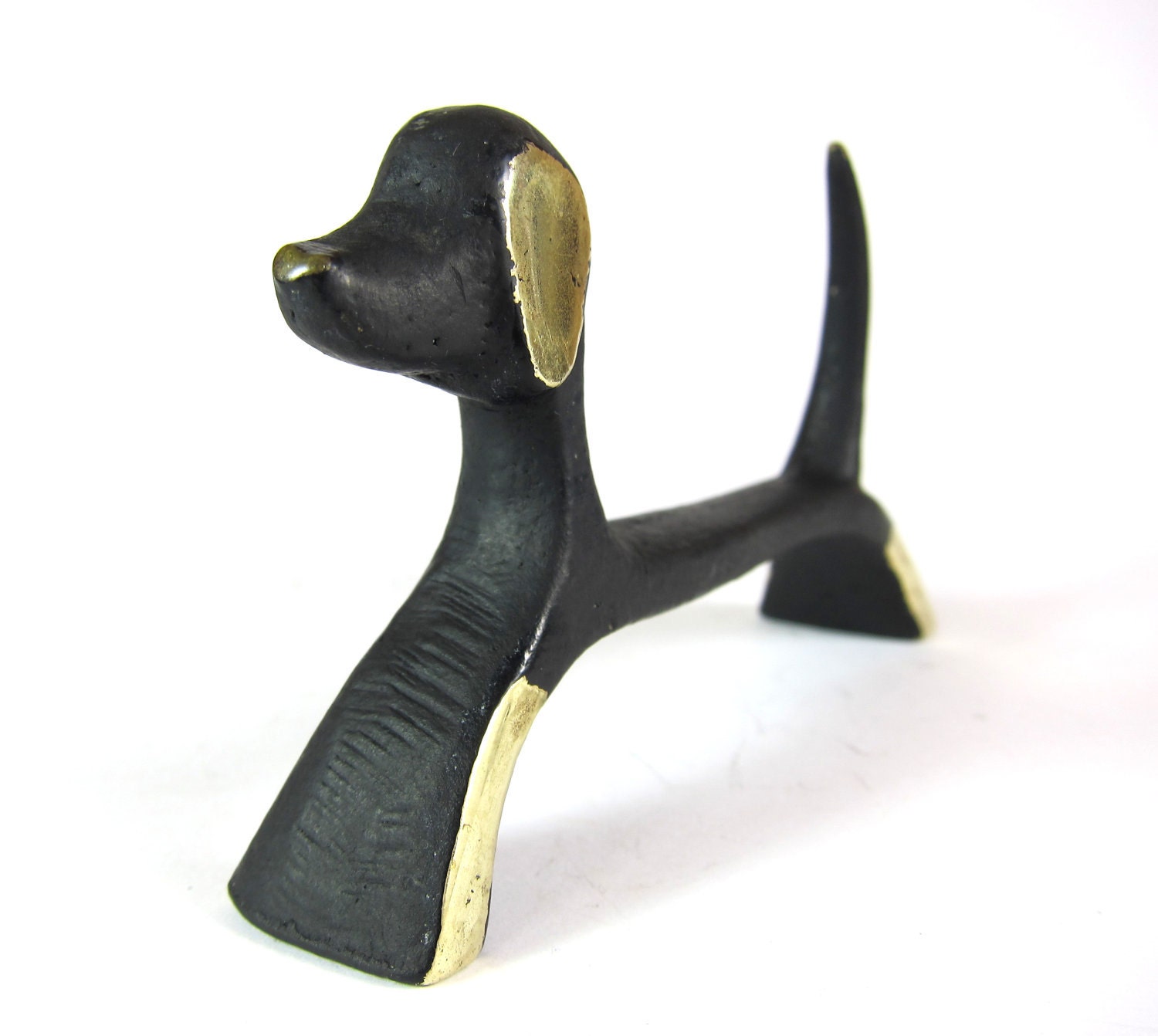 Vintage Walter Bosse Modernist Austrian 1960s Brass Dog Figurine or Knife Rest