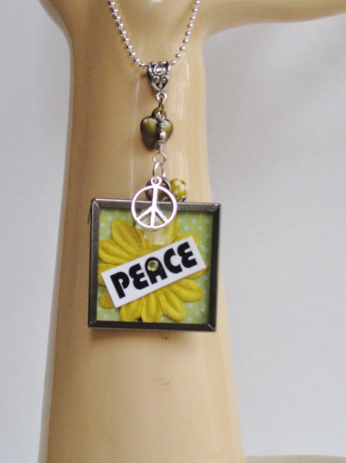 Reversible Peace Word Charm Necklace