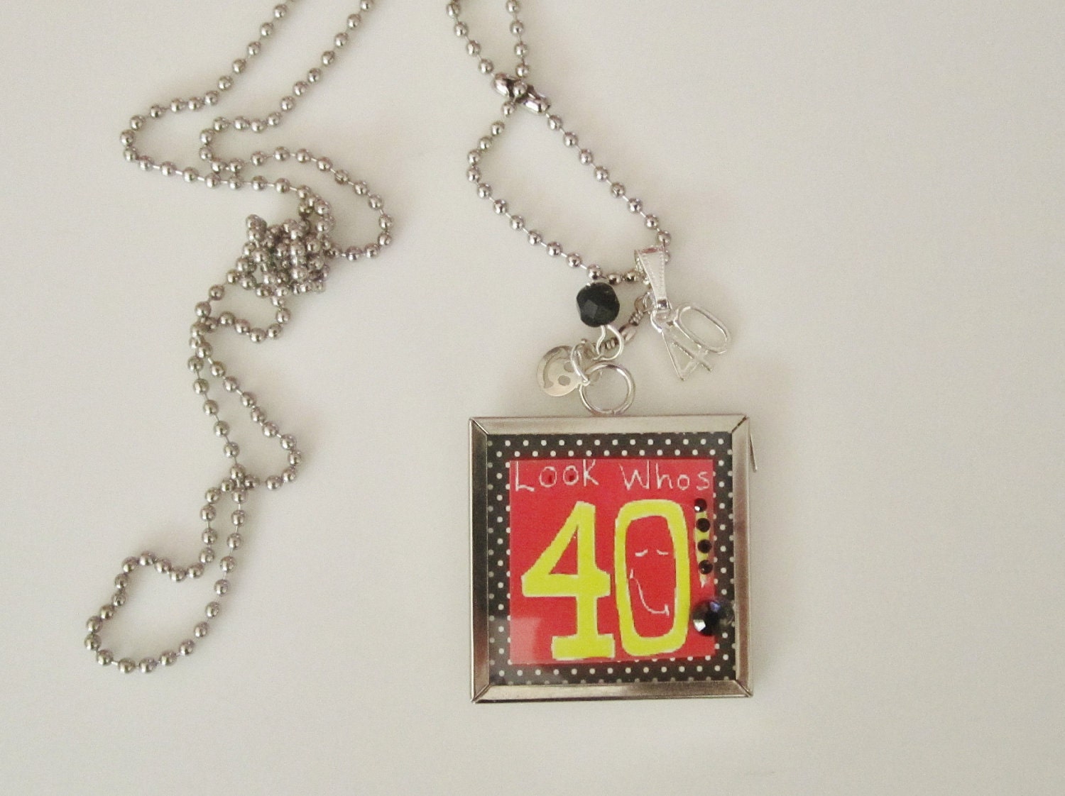 40th Birthday Reversible Charm Pendant