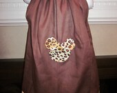 Boutique Pillowcase Dress Disney Minnie Mickey Mouse Brown Leopard Animal Print Purrrfect for Animal Kingdom 2T, 3T, 4T, 5, 6, 7