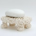 Ceramic Soap Dish Hairy Sculpture Cream