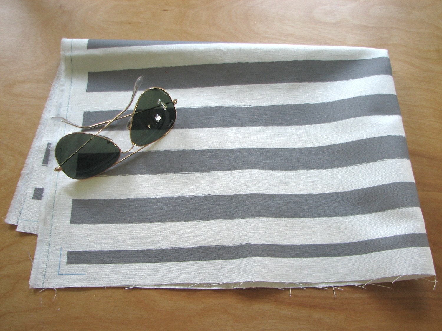 Sophie in Dove- Original Painter Stripe Linen-Cotton Canvas Yardage