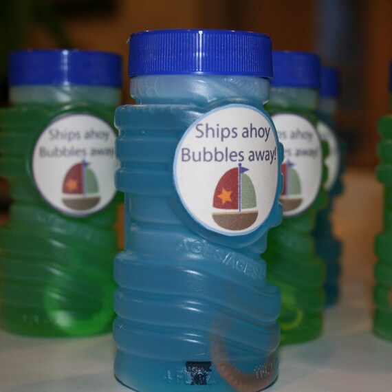Sailboat Birthday Party bubbles favor circles- print your own Il_570xn