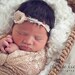 Newborn Taupe Petite Lace Flower Halo Headband