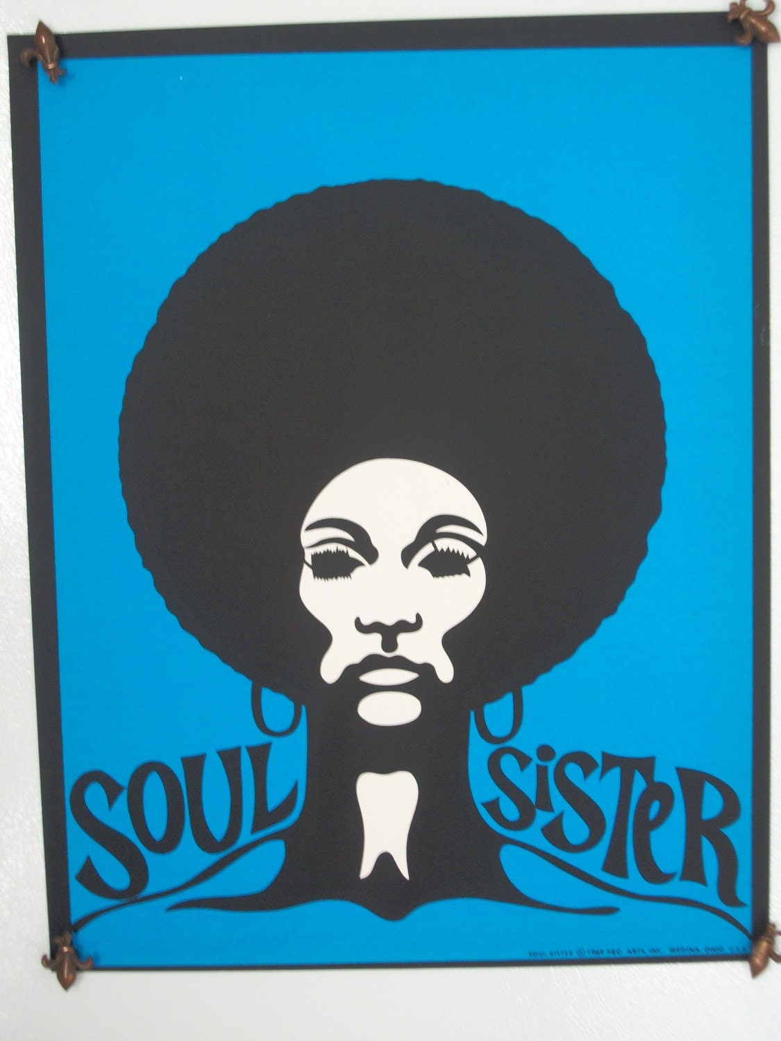 Original Vintage" Soul Sister "Blacklight 1969 Poster