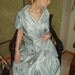 Vintage Sea blue TAFFETA  Dress AN Affair To Remember Couture Tea Length 14w  women's Avante Garde Formal Evening Gown Pleated front skirt
