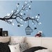 black and white tree branch decal with birds - vinyl Wall Art