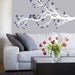 Wall Decal Modern decals -  white tree branch with birds - vinyl wall decal